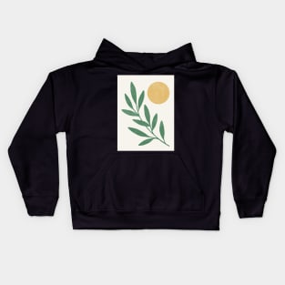 Leaf Sun - Gold Green Kids Hoodie